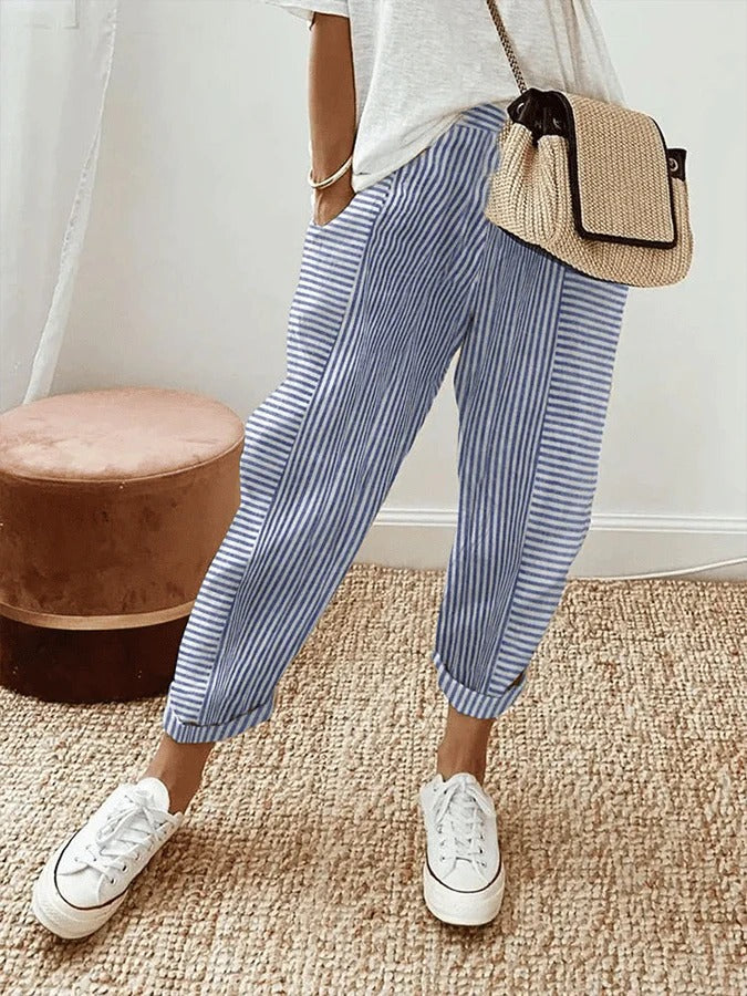 Lola - Pantalon femme large d'été casual