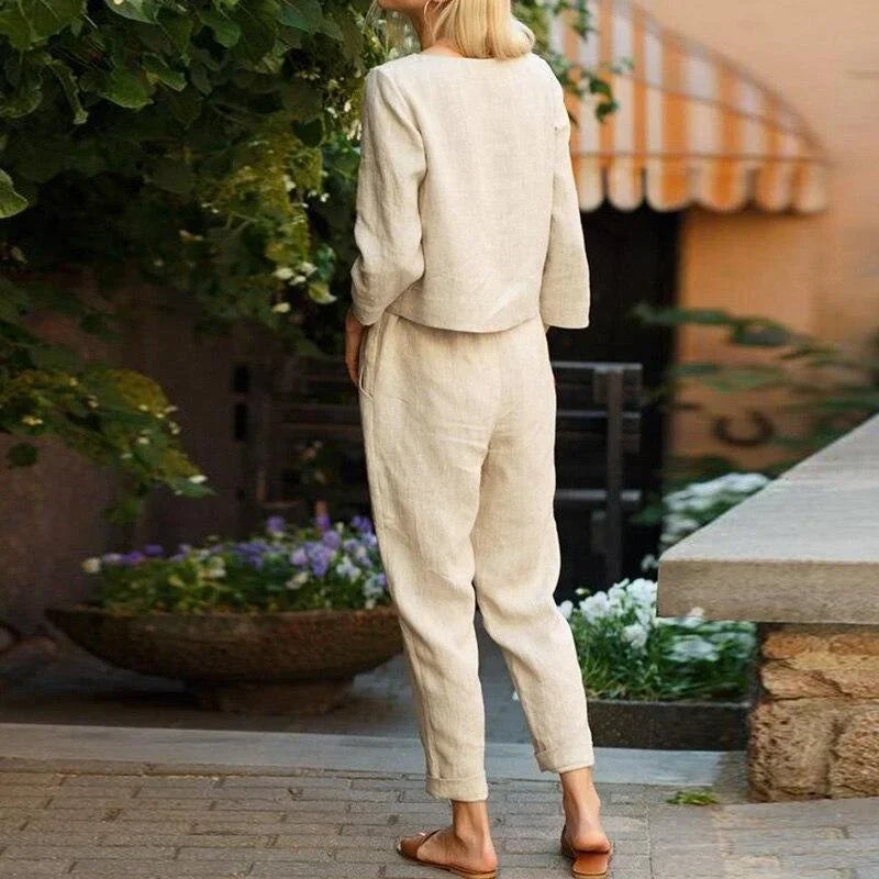 Nora - Ensemble femme en lin coupe relax