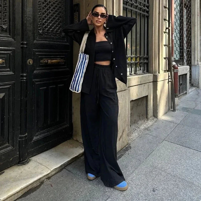 Sofia - Ensemble femme large en lin