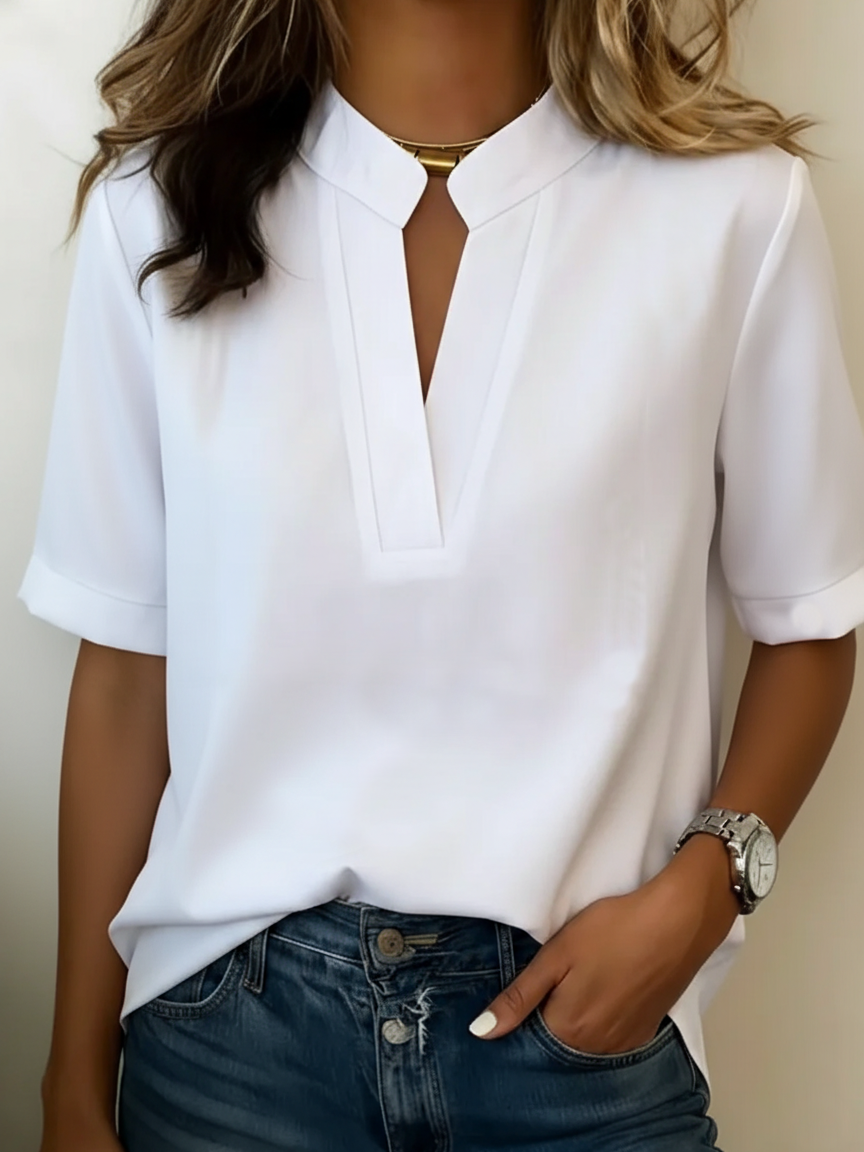 Jade - Top femme col V à manches