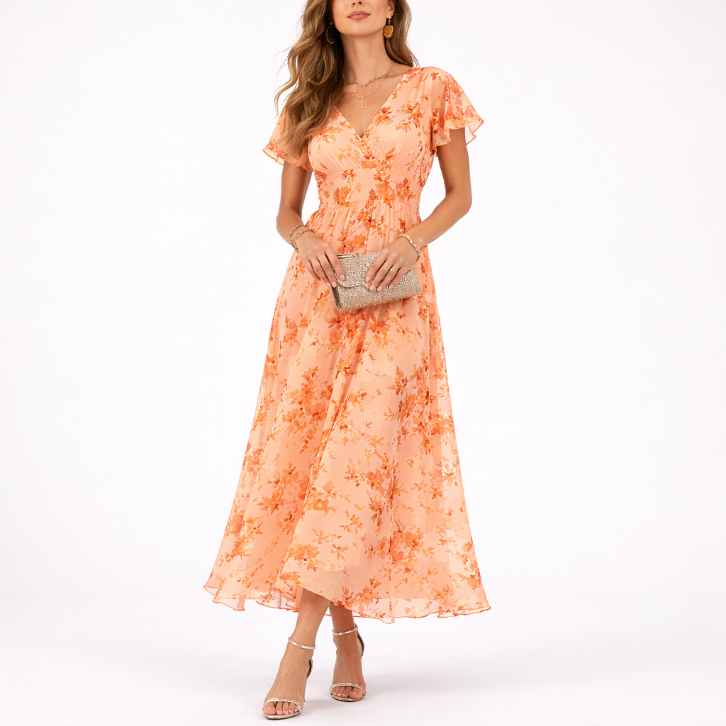 Robe Longue Fleurie Fluide Femme - Robe Longue Été Élégante