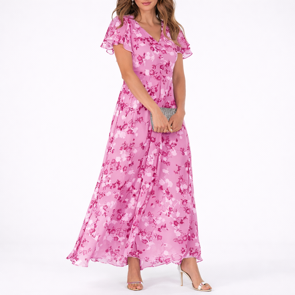 Robe Longue Fleurie Fluide Femme - Robe Longue Été Élégante