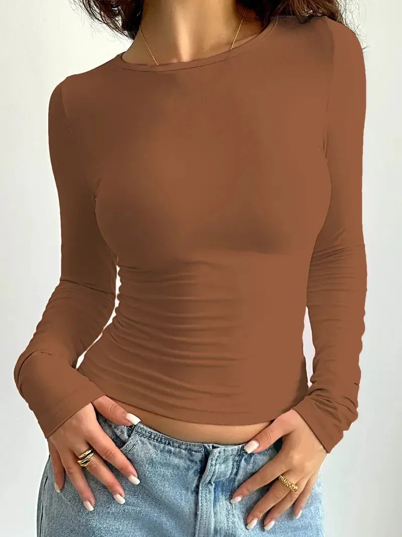 Elena - Top femme à manches ajusté