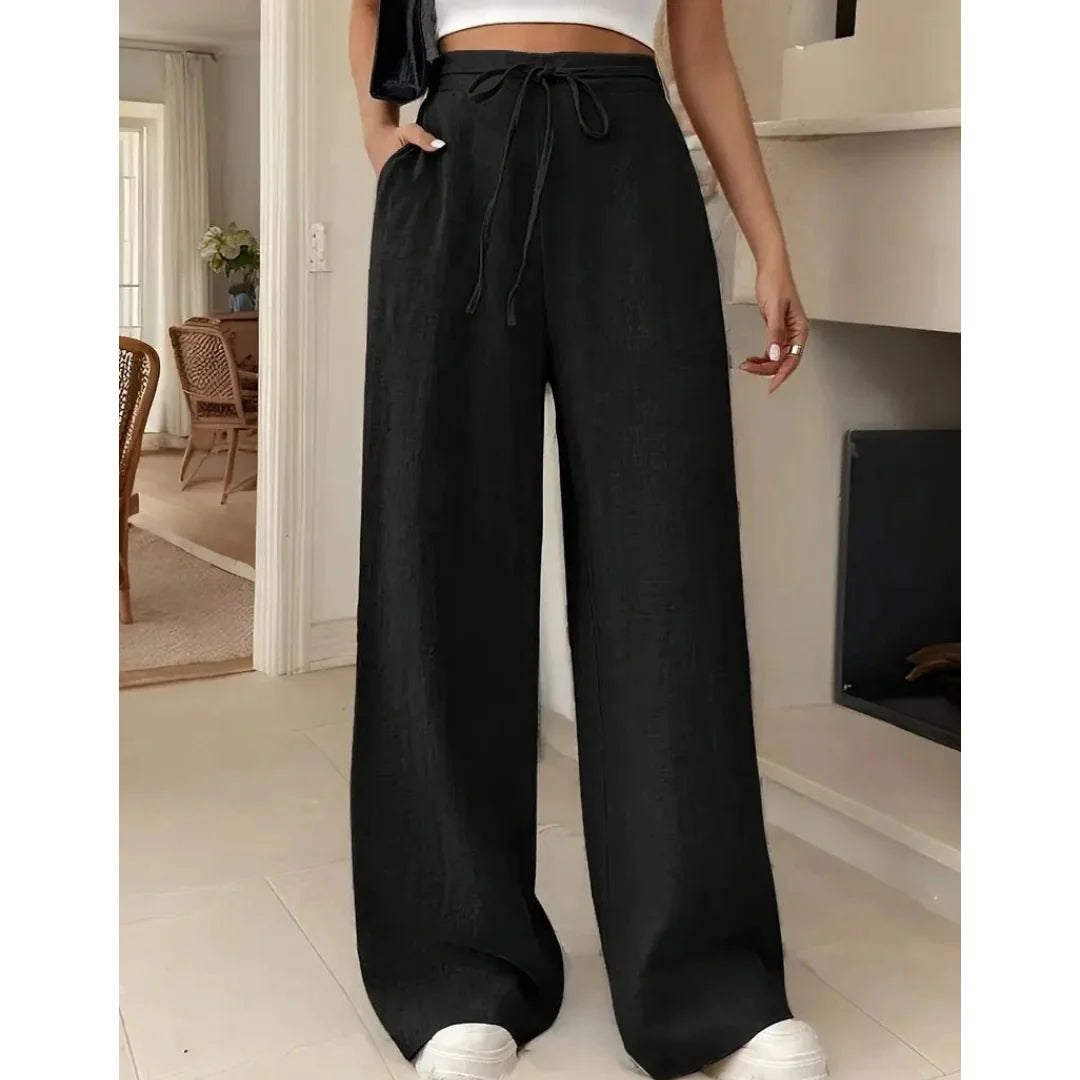 Pantalon Large Femme Bleu - vue 3