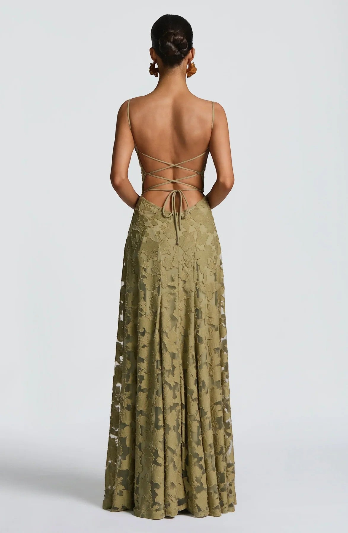 Robe Dentelle Longue Femme Ivoire - vue 10