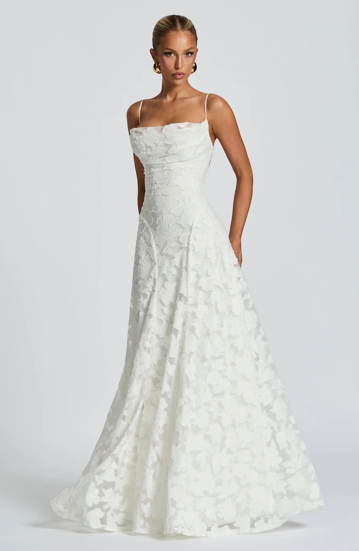 Robe Dentelle Longue Femme Rose - vue 12
