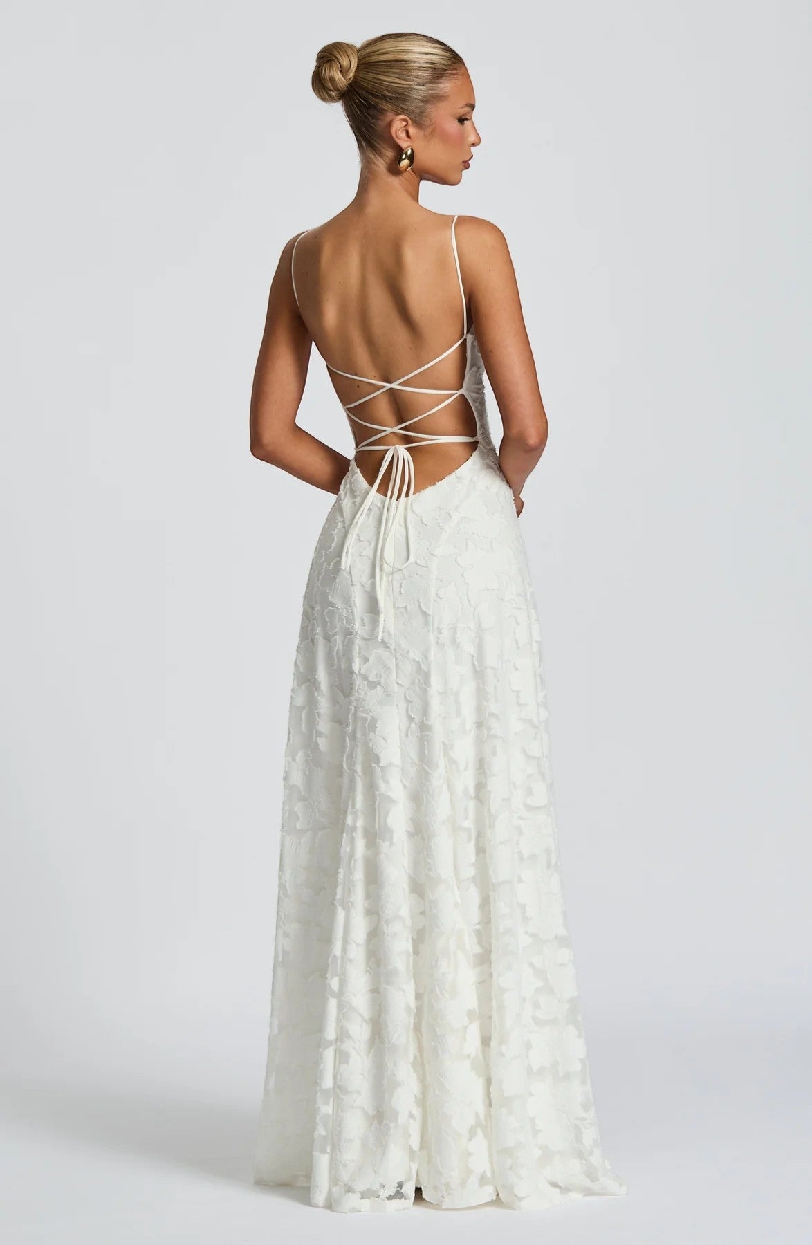 Robe Dentelle Longue Femme Rose - vue 13