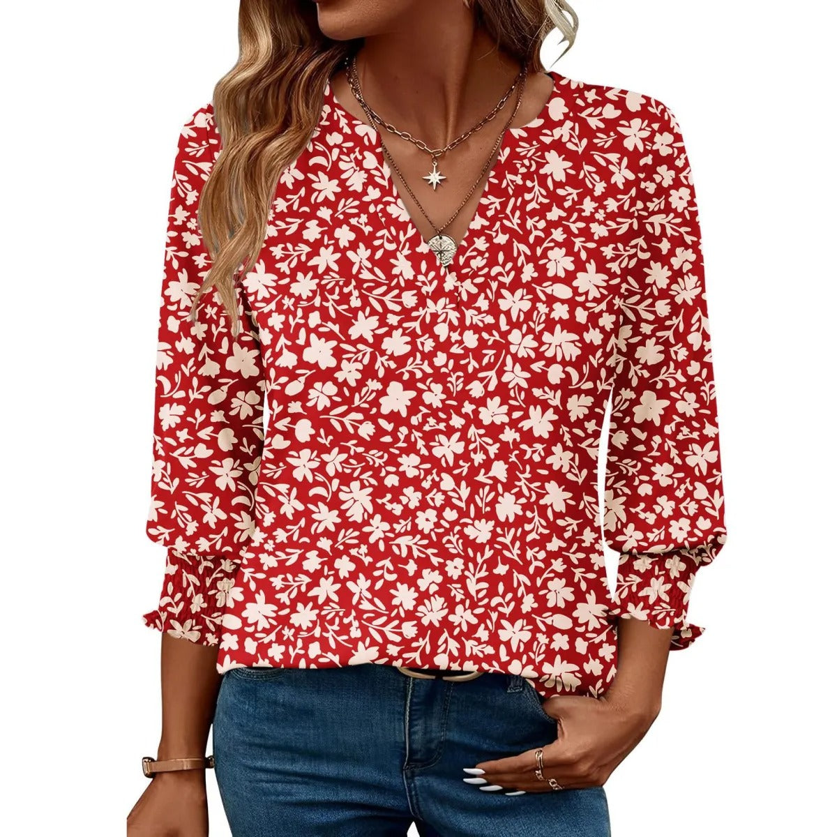 Blouse Femme Fleurie Carreaux - vue 9