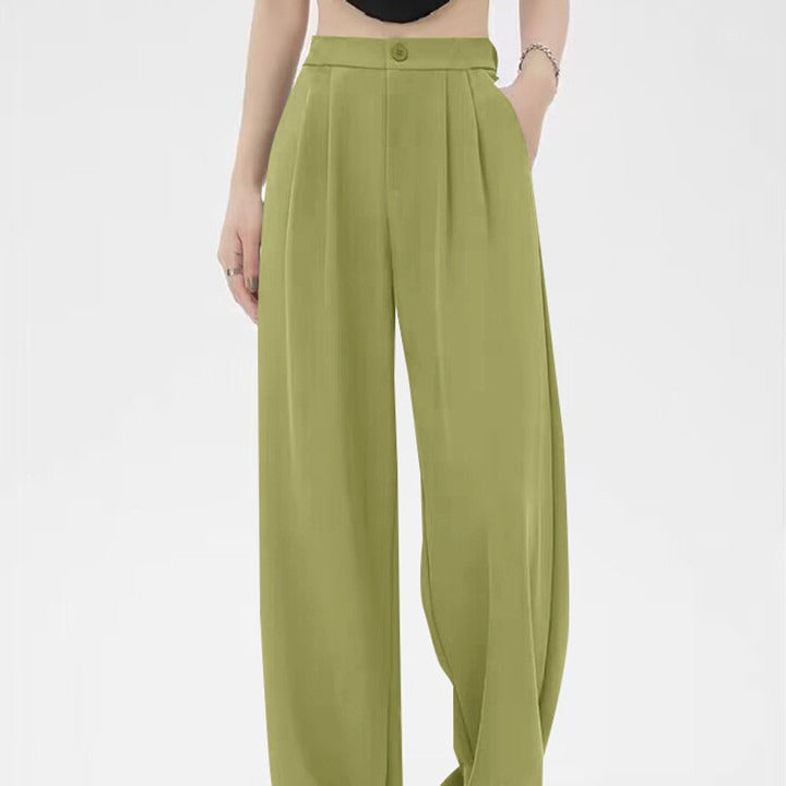 Pantalon Fluide Femme Taille Haute Beige - vue 5