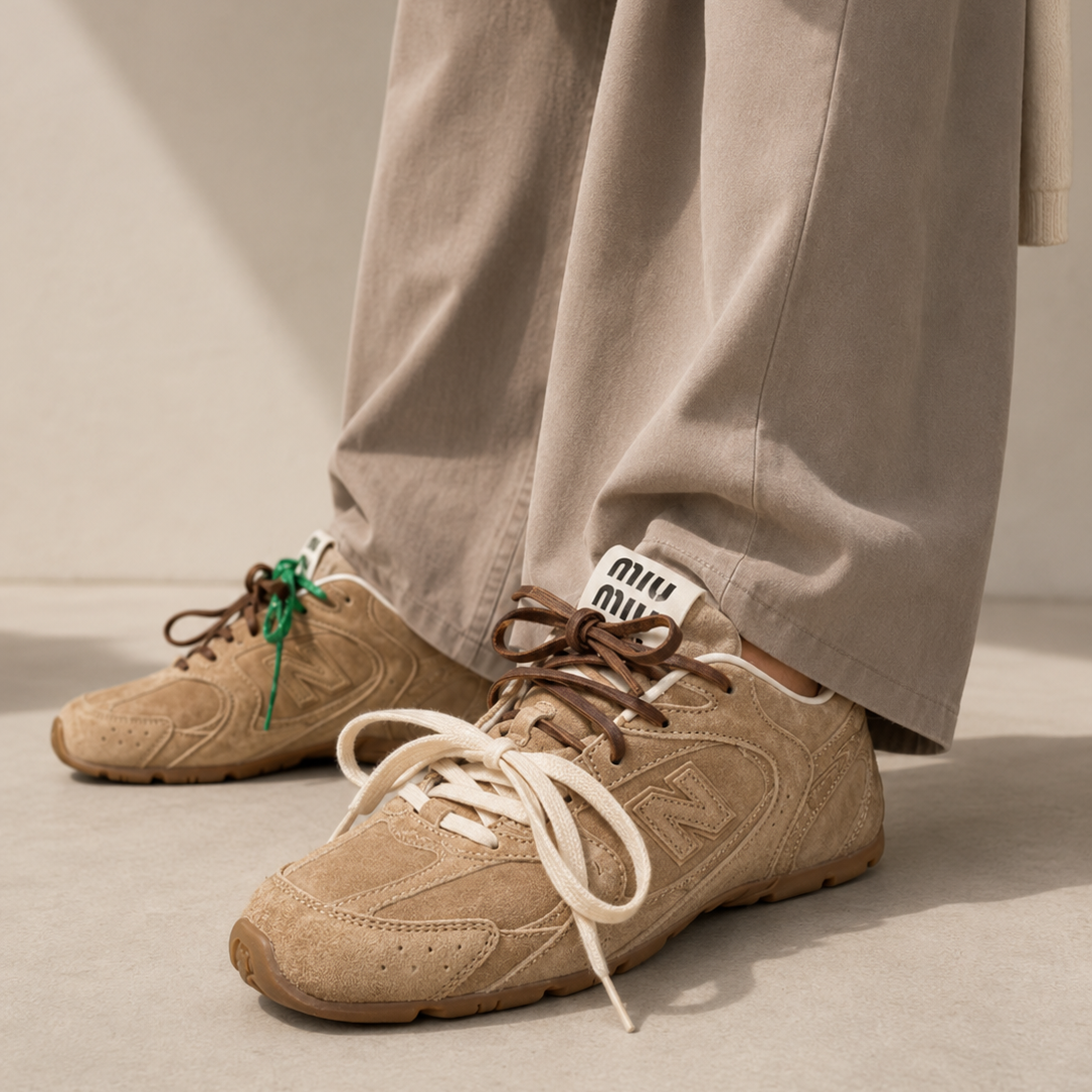 New Balance 530 x Miu Miu Baskets Marron Blanc Homme Femme - 4