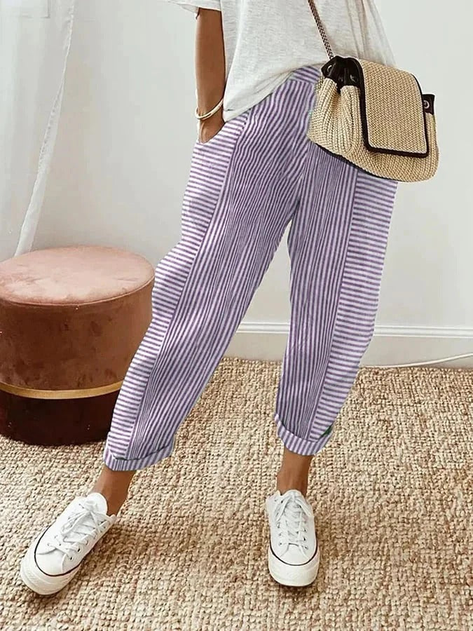 Lola - Pantalon femme large d'été casual