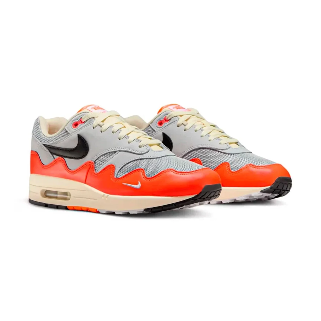 Nike Air Max 1 x Patta Waves Hyper Crimson Pure Platinum Baskets Orange Rouge Mixte - 2
