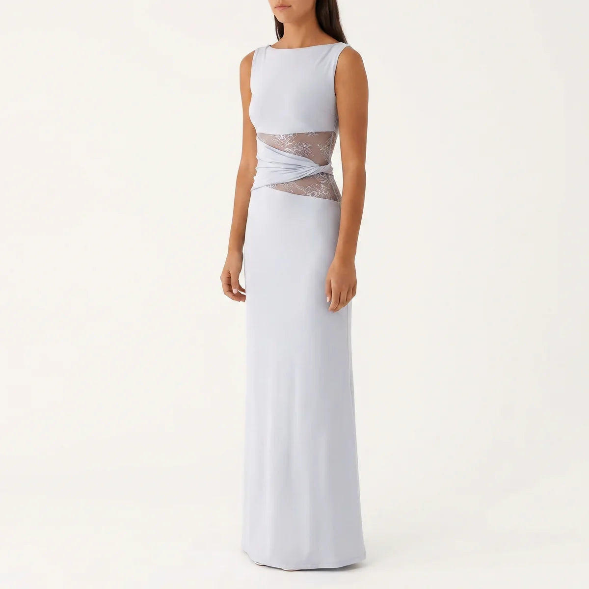 Robe Dentelle Longue Fleurie Femme - Robe Longue Ajourée Élégante