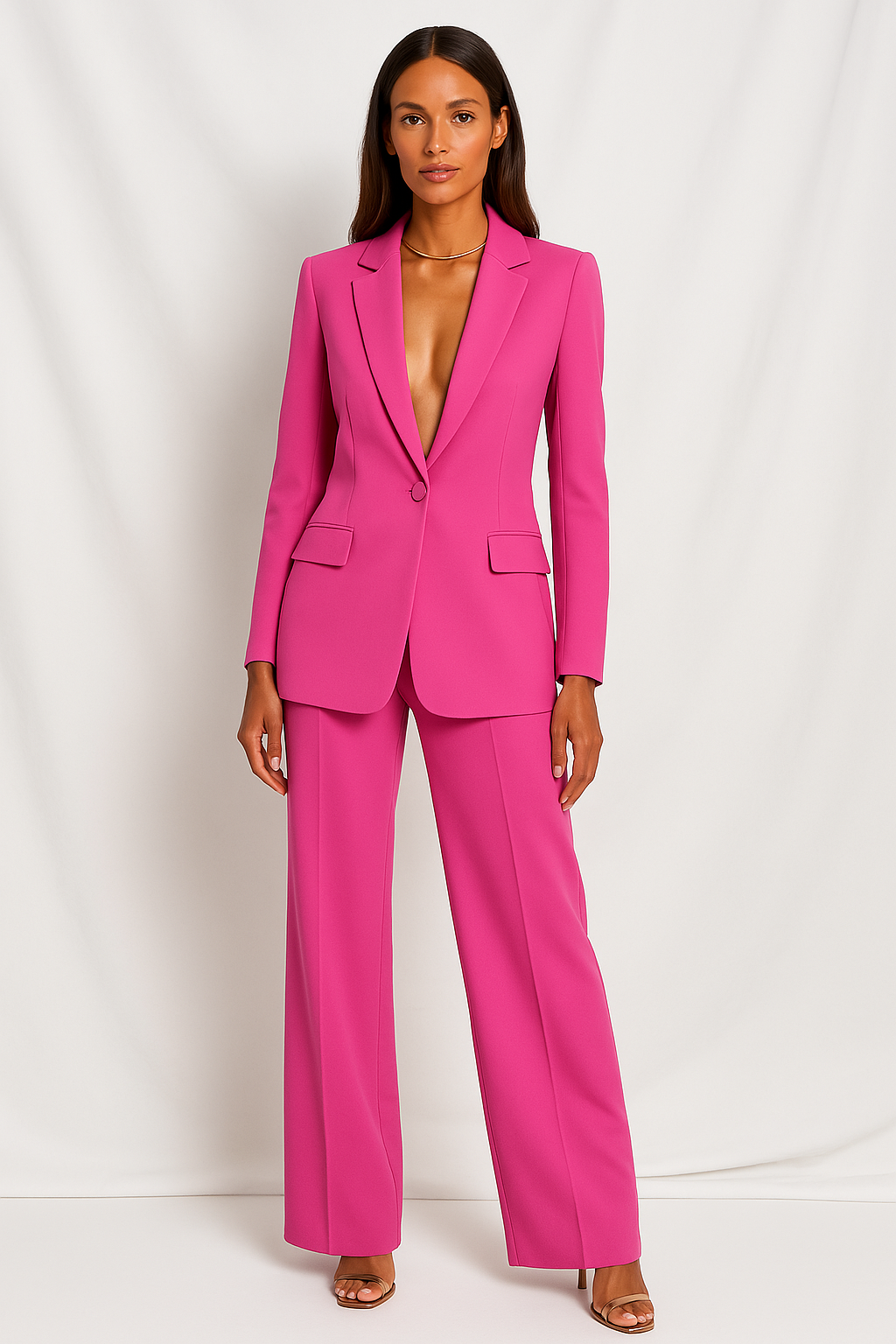 Ensemble Blazer et Pantalon Femme Structuré Bleu - vue 9