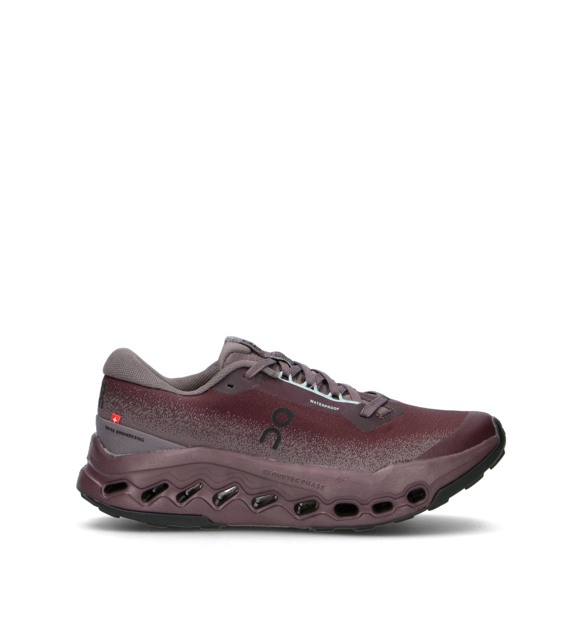 On Cloudsurfer Trail 2 Waterproof Chaussures Trail Running Bordeaux Gris Femme - 1
