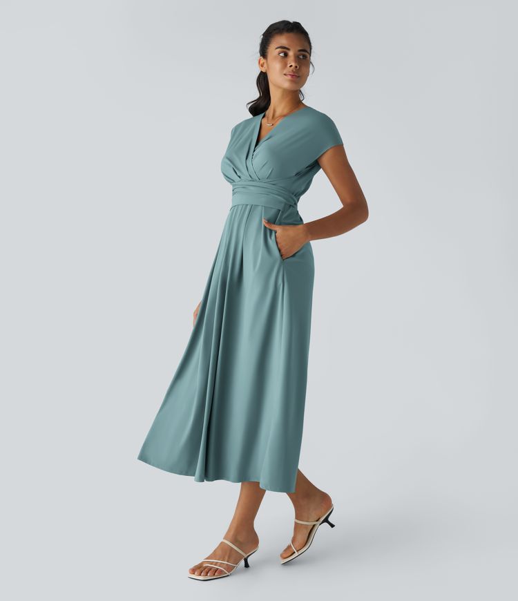 Robe Midi Femme Légère Bleu Clair - vue 2