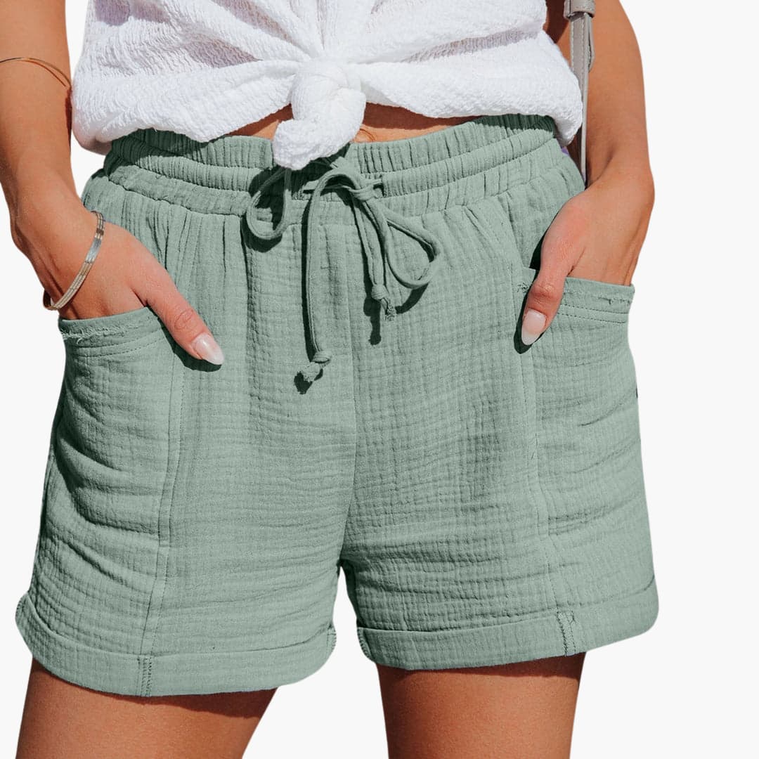 Emma - Pantalon femme à cordon court élégant