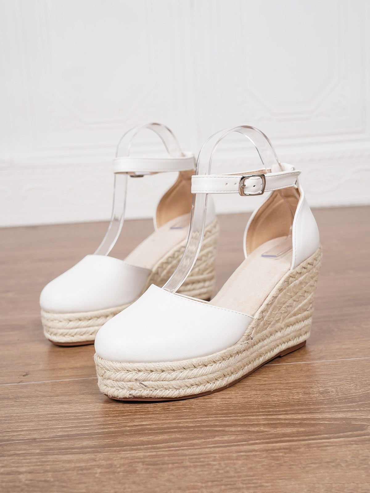 Sandales Plateforme Femme en Suède Blanc - vue 1