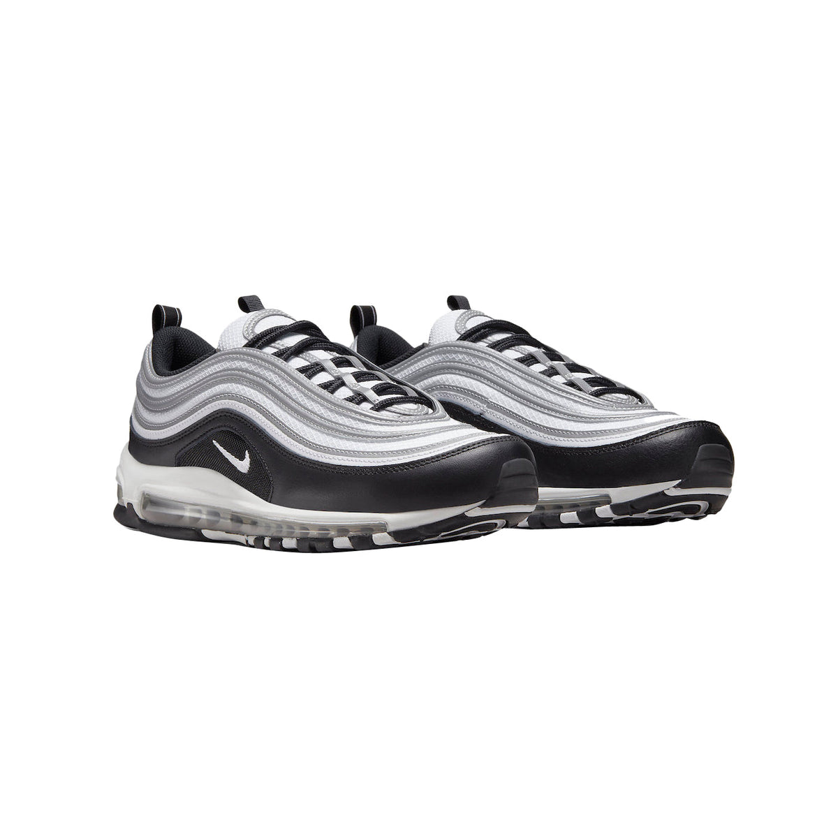Nike Air Max 97 White Black Metallic Silver Baskets Blanc Noir Homme Femme - 2