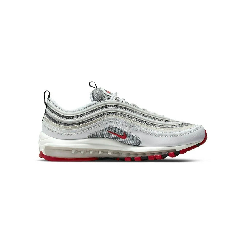 Nike Air Max 97 Grey Varsity Red Baskets Gris Rouge Homme Femme - 1