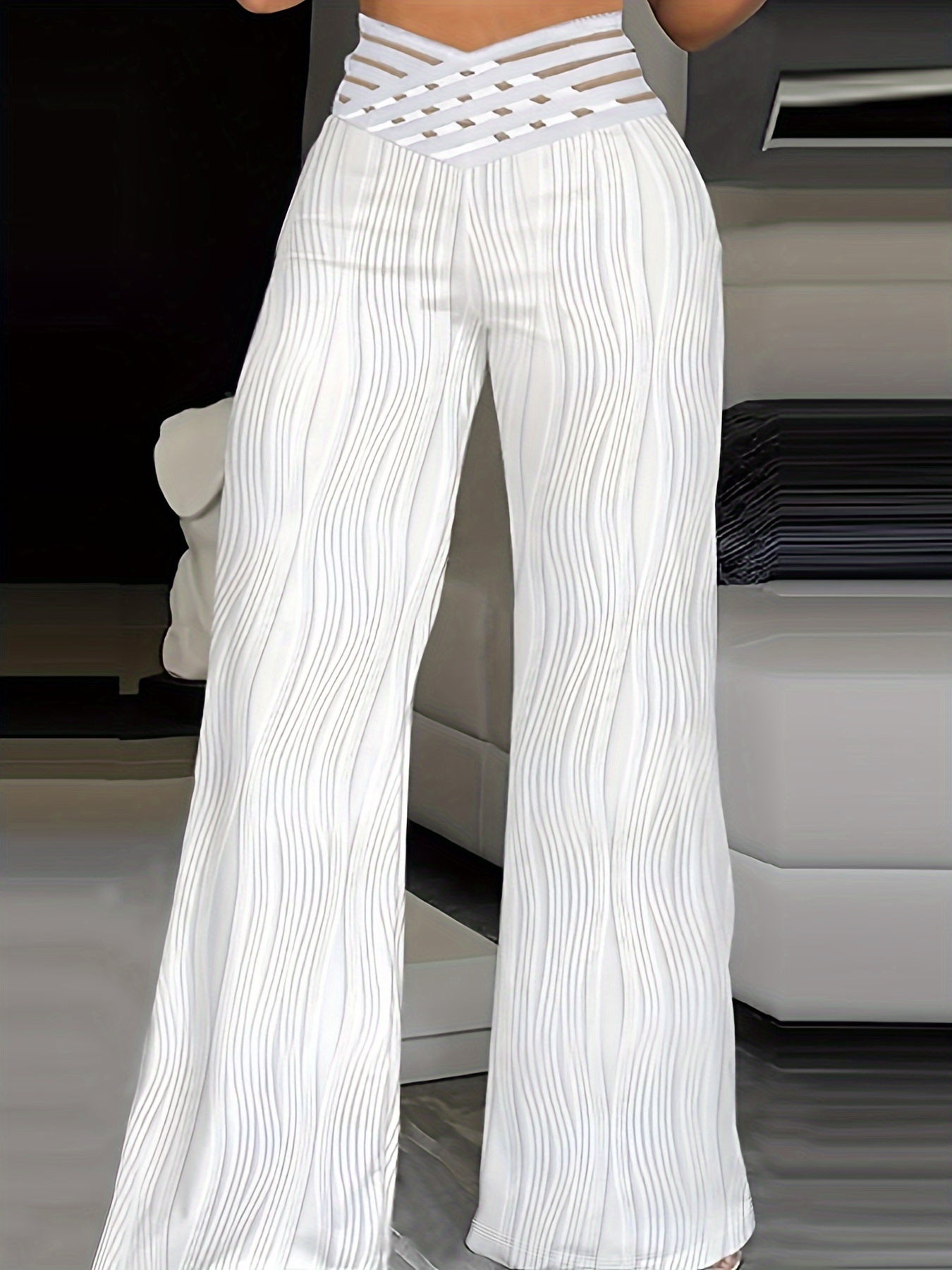 Emma - Pantalon femme taille haute croisé