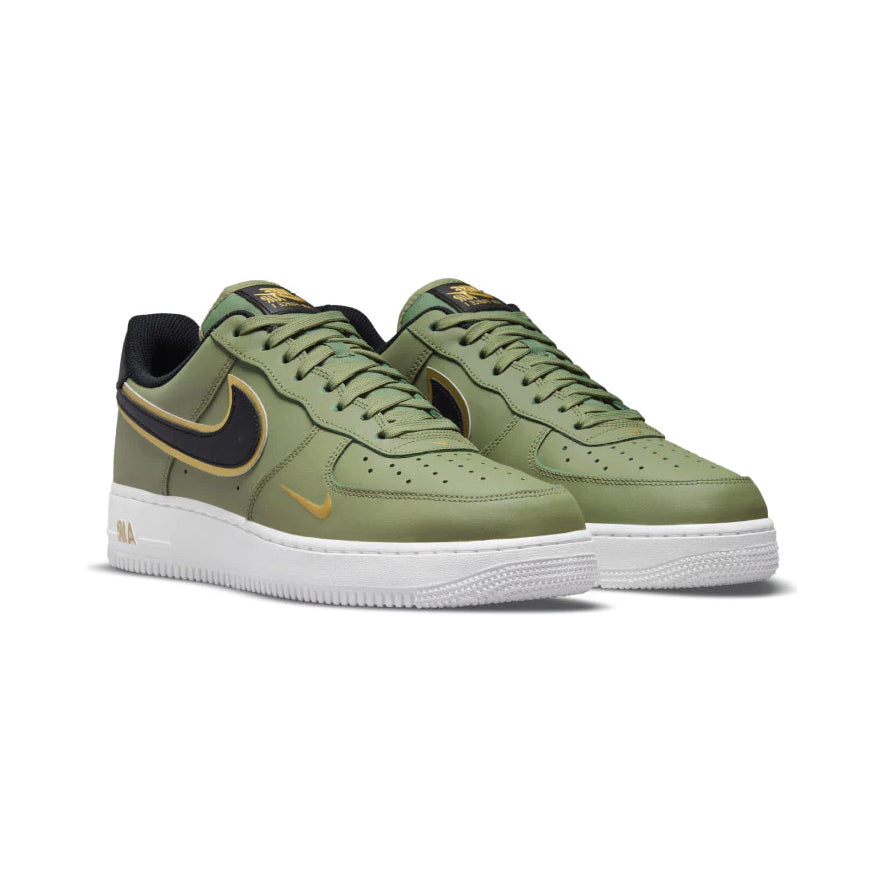 Nike Air Force 1 Low Double Swoosh Olive Gold Black Baskets Vert Or Mixte - 2