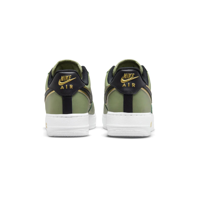 Nike Air Force 1 Low Double Swoosh Olive Gold Black Baskets Vert Or Mixte - 3