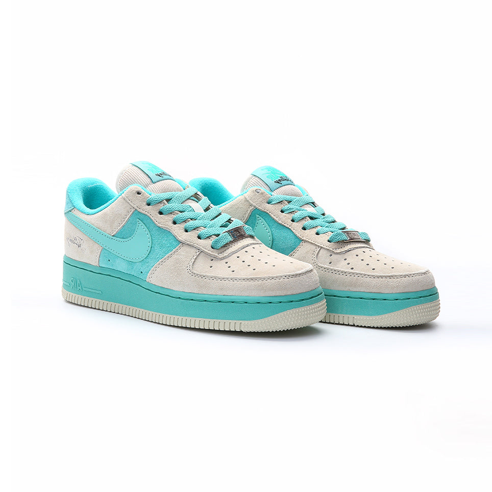Nike Air Force 1 Low Tiffany's Blue Sand Baskets Bleu Beige Homme Femme - 2