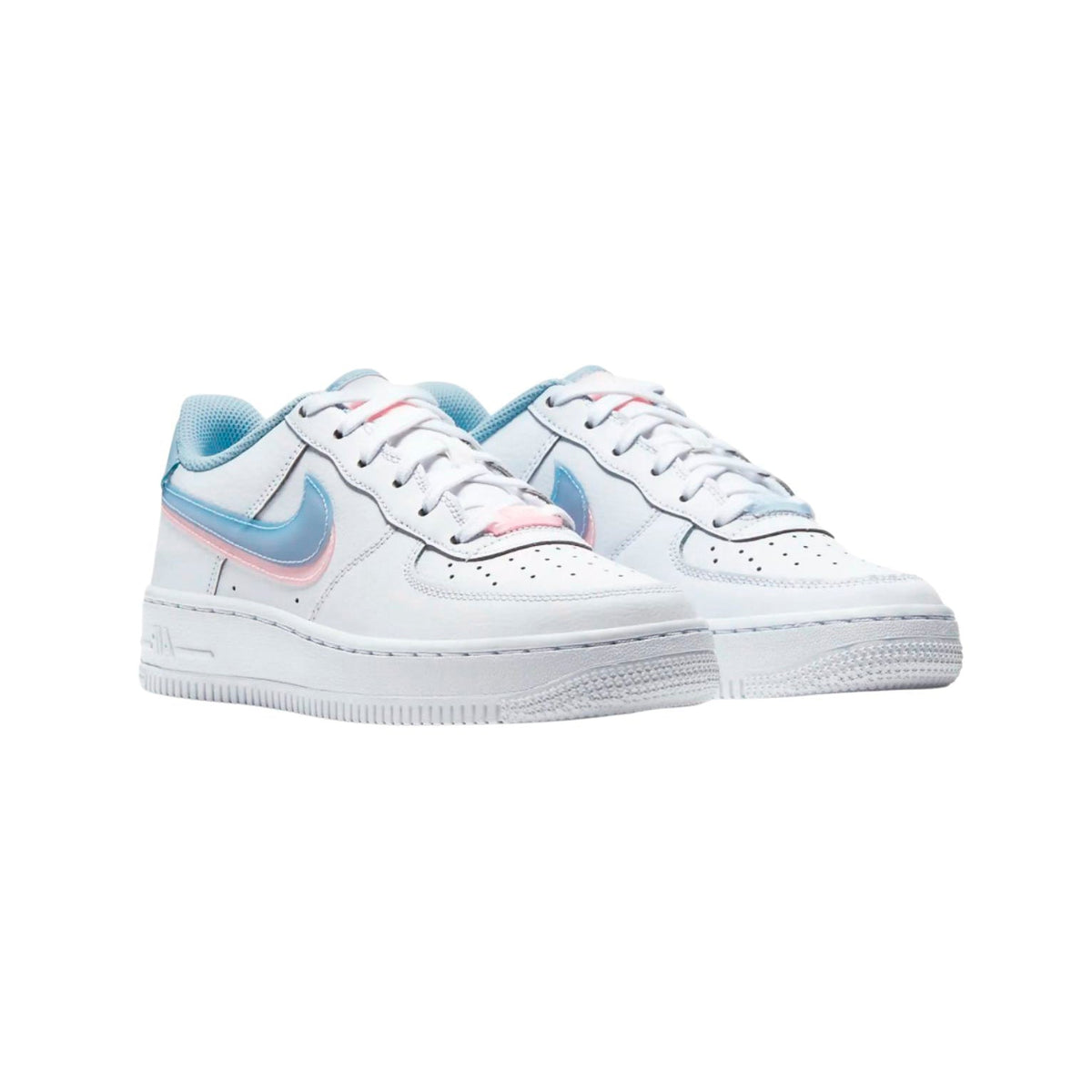 Nike Air Force 1 Low LV8 Double Swoosh Light Armory Blue Baskets Blanc Bleu Mixte - 2