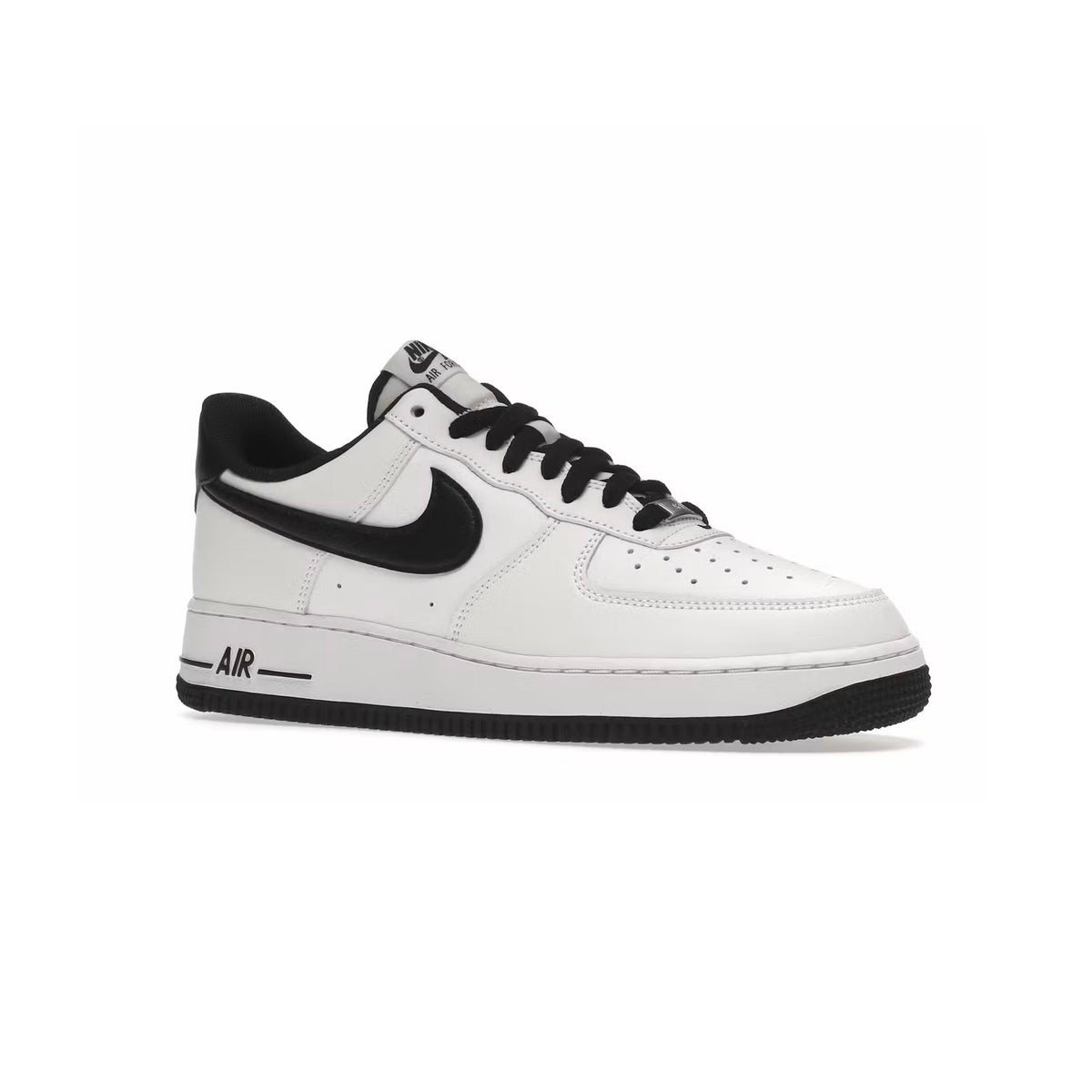 Nike Air Force 1 Low White Black Patent Baskets Blanc Noir Homme Femme - 2