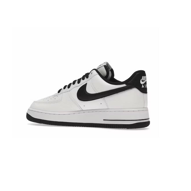 Nike Air Force 1 Low White Black Patent Baskets Blanc Noir Homme Femme - 3