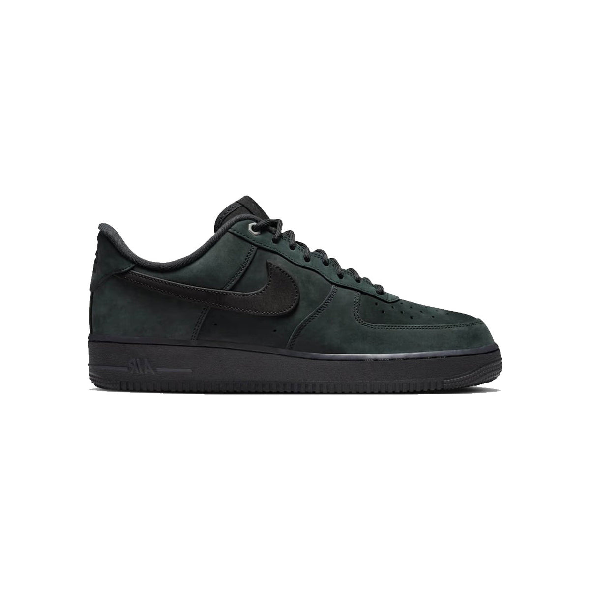 Nike Air Force 1 Low Black Nubuck Baskets Noir Homme Femme - 1