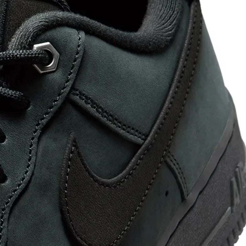 Nike Air Force 1 Low Black Nubuck Baskets Noir Homme Femme - 3