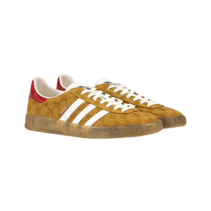 adidas Gazelle x Gucci GG Monogram Baskets Beige Marron Homme Femme - 2