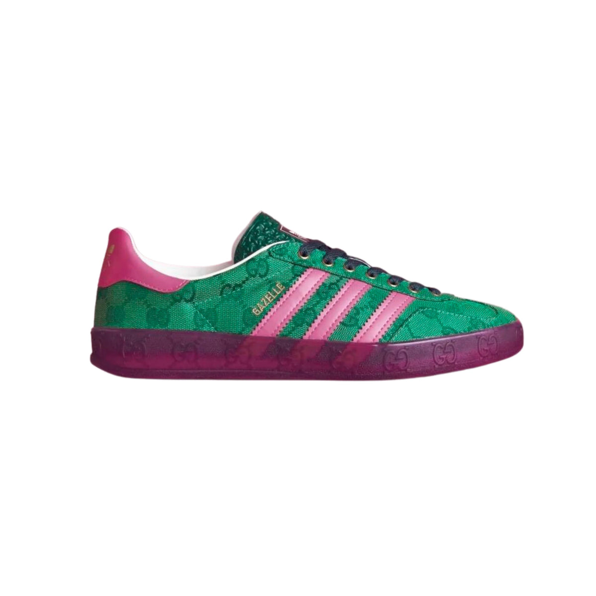 adidas Gazelle x Gucci GG Monogram Baskets Vert Rose Homme Femme - 1