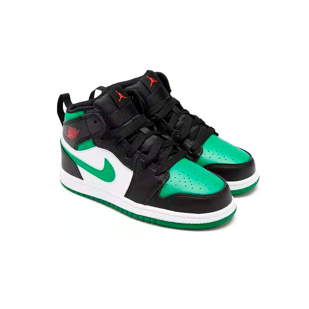 Air Jordan 1 Mid Pine Green Baskets Vert Noir Enfant - 2
