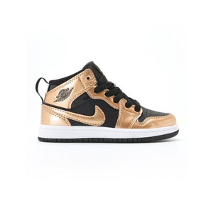 Air Jordan 1 Mid Baskets Blanc Or Enfant - 1
