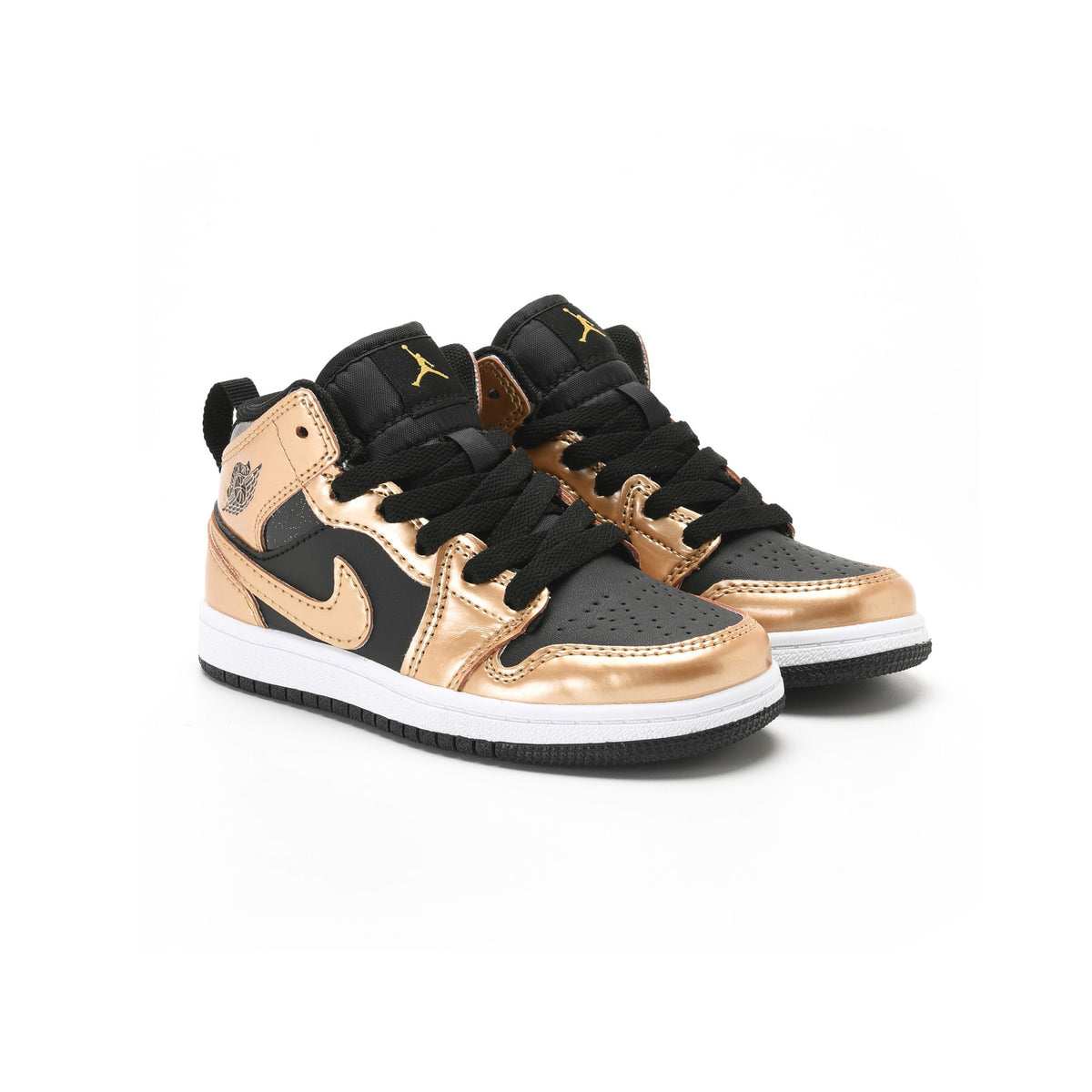 Air Jordan 1 Mid Baskets Blanc Or Enfant - 2