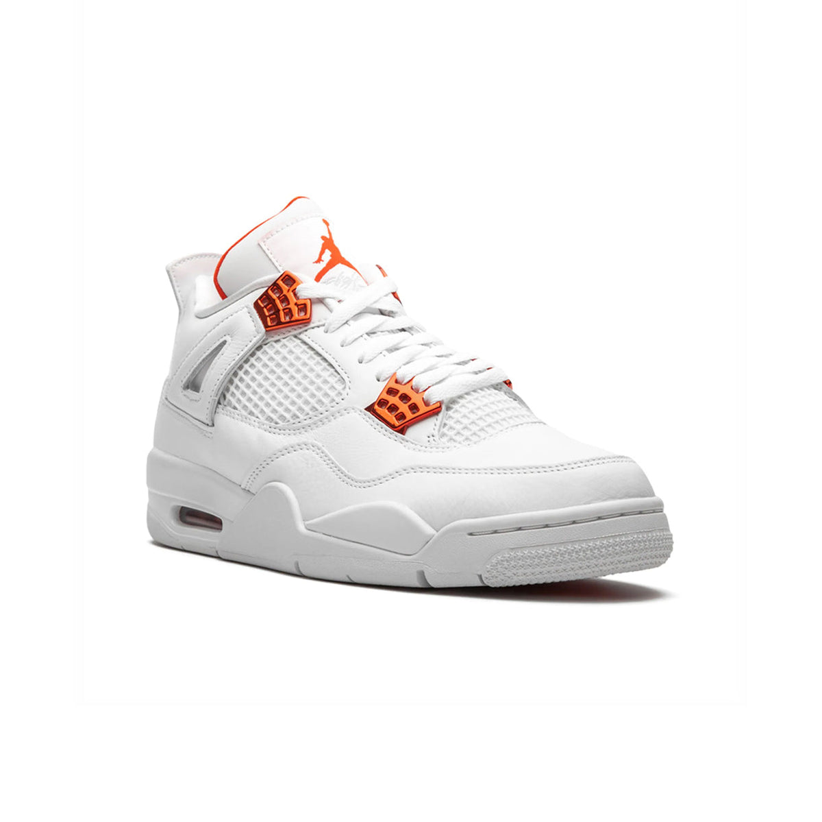 Air Jordan 4 Retro Metallic Orange Baskets Blanc Orange Homme Femme - 2