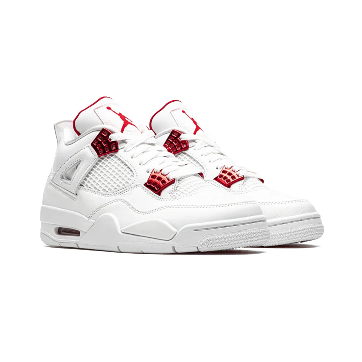 Air Jordan 4 Retro Metallic Red Baskets Blanc Rouge Homme Femme - 2