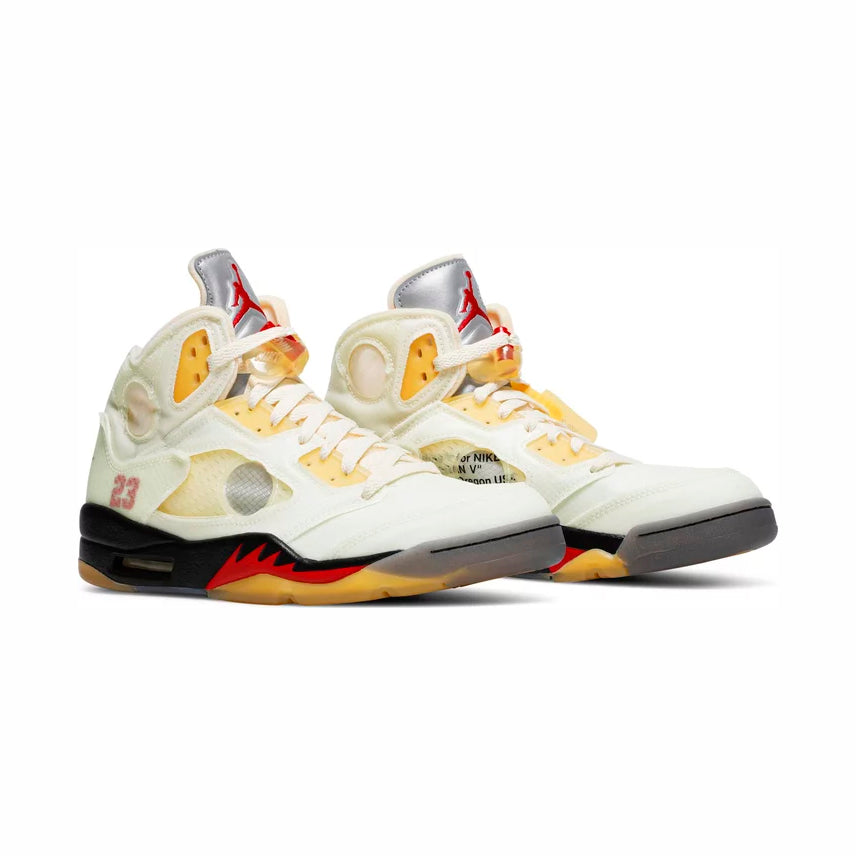 Air Jordan 5 Retro x Off-White Sail Baskets Beige Homme Femme - 2
