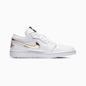 Air Jordan 1 Low Baskets Blanc Or Homme Femme - 1