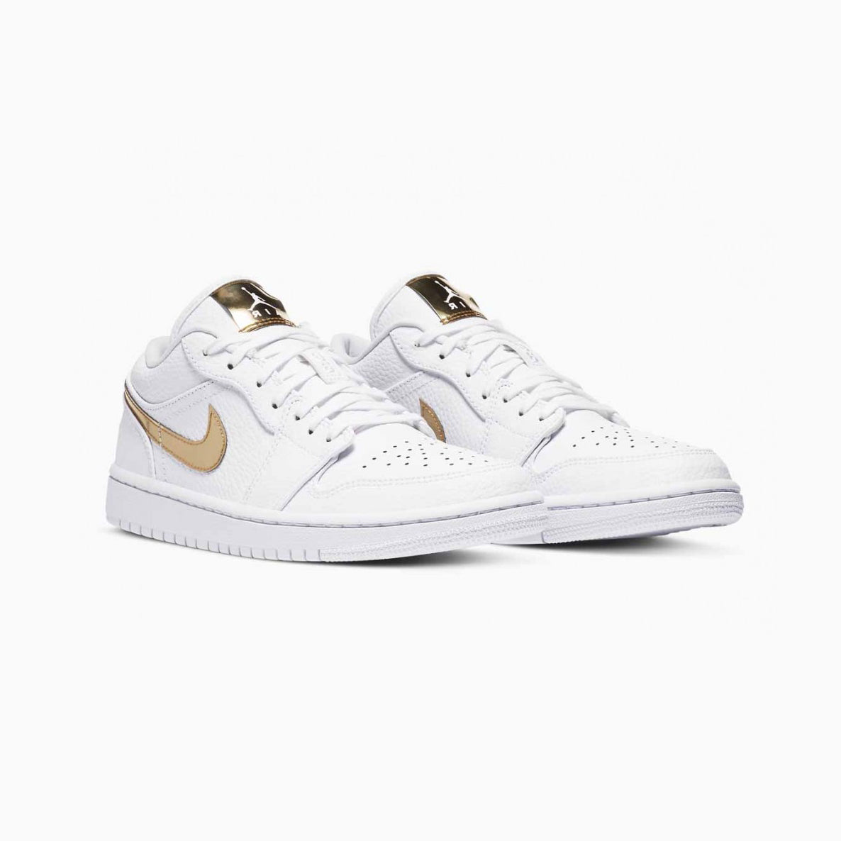 Air Jordan 1 Low Baskets Blanc Or Homme Femme - 2