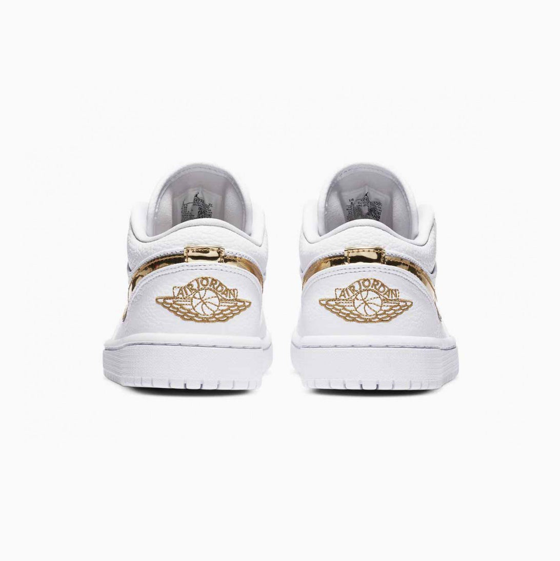 Air Jordan 1 Low Baskets Blanc Or Homme Femme - 3