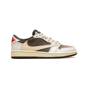 Air Jordan 1 Low x Travis Scott Reverse Mocha Baskets Marron Beige Mixte - 1