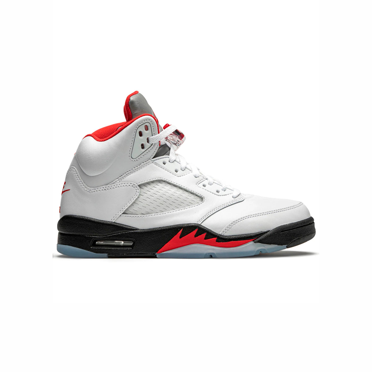 Air Jordan 5 Retro Fire Red Silver Tongue Baskets Blanc Rouge Homme Femme - 1