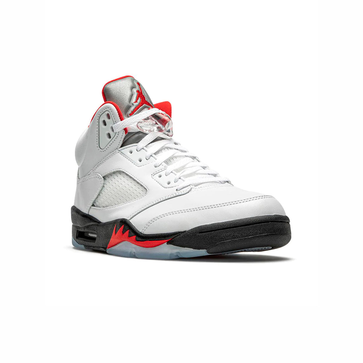 Air Jordan 5 Retro Fire Red Silver Tongue Baskets Blanc Rouge Homme Femme - 3