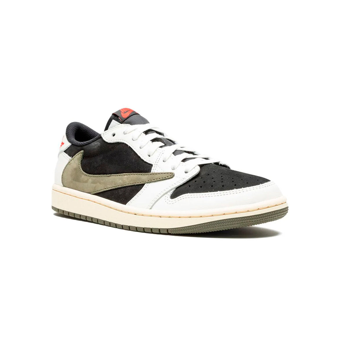 Air Jordan 1 Low x Travis Scott Reverse Olive Baskets Vert Beige Mixte - 2