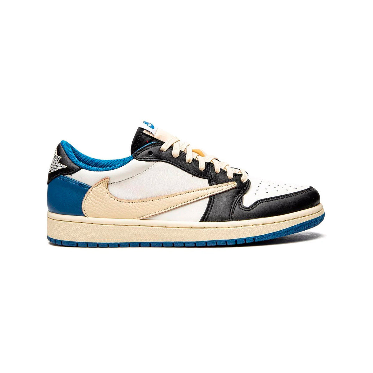 Air Jordan 1 Low x Travis Scott Fragment Baskets Bleu Blanc Homme Femme - 1