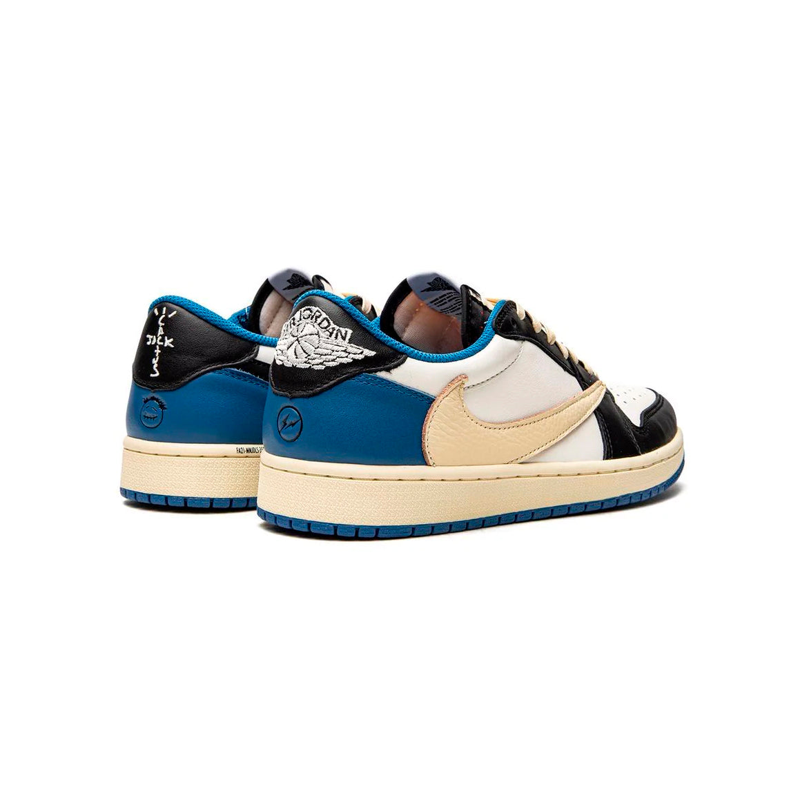 Air Jordan 1 Low x Travis Scott Fragment Baskets Bleu Blanc Homme Femme - 3